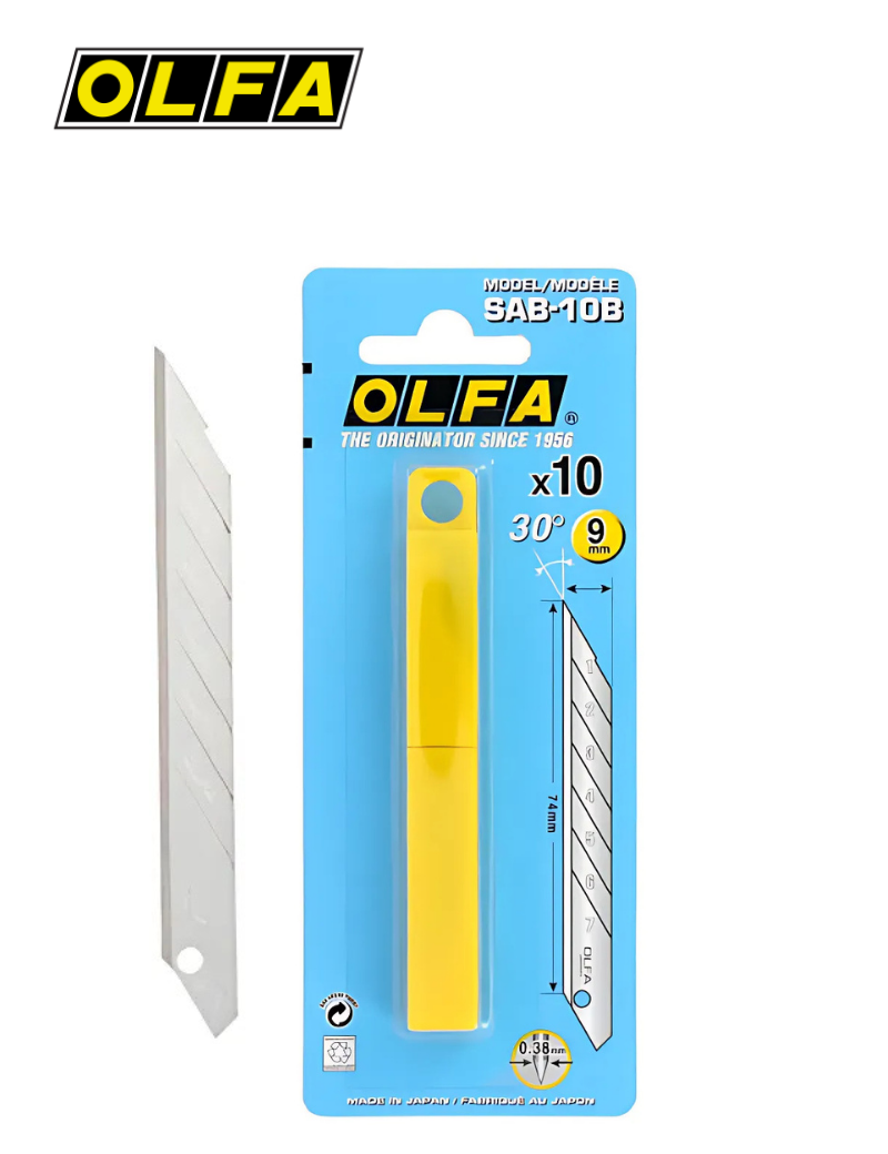 Lames OLFA 30 degrès 7pt (10) - SAB10 Lames OLFA 30 degrès 7pt (10) - SAB10